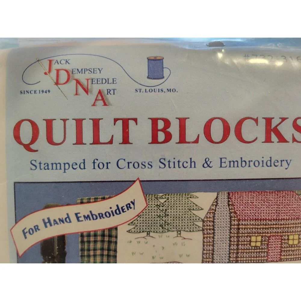 Jack Demsey White Quilt Blocks Log Cabin And Bears Pattern 18